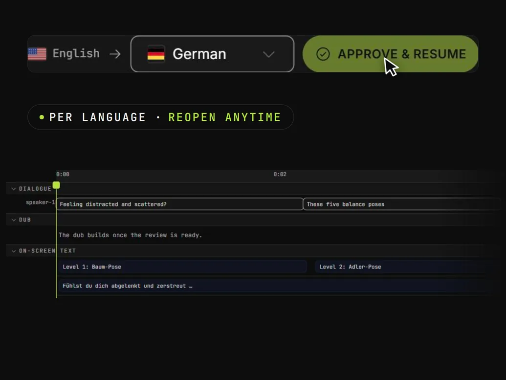 Dubsmith review editor with per-language approval